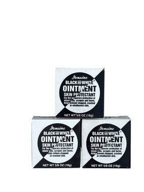 3x Genuine Black And White Ointment Skin 5/8oz ( Travel Size)